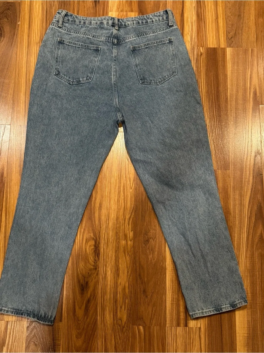 Simple Society Patchwork Distressed Women’s Jeans - Blue Denim, Size 13/31